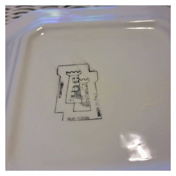 Due Torri Ceramic Plate w Yellow Poppy Flowers and Butterflies Made in Italy - Picture 5 of 5